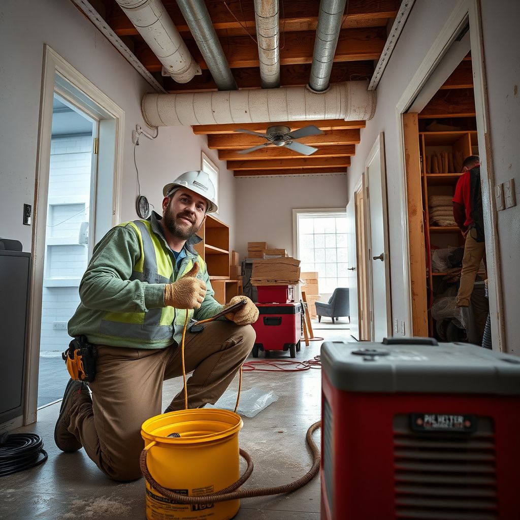 A close-up of a digital moisture meter showing dry levels on a restored hardwood floor in an Englewood home.